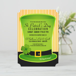 Leprechaun Casquette St. Patricks Invitations
