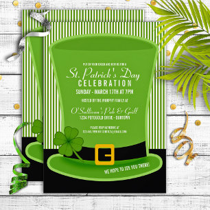 Leprechaun Casquette St. Patricks Invitations