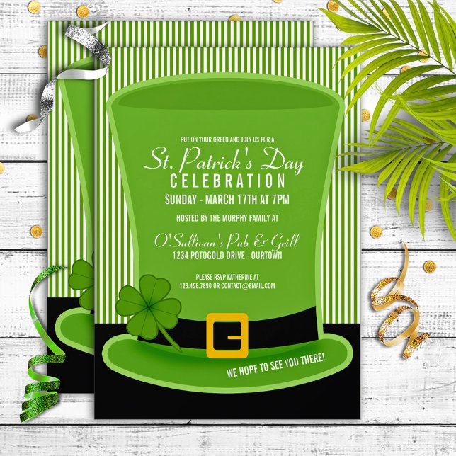 Leprechaun Casquette St. Patricks Invitations (Créateur téléchargé)