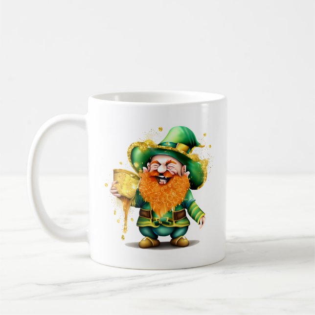 Leprechaun gnome en or mug chanceux elfe mystique (Gauche)