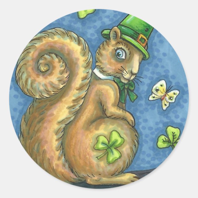 LEPRECHAUN IRISH SQUIRREL, CHALEUREUX STICKERS Feu (Devant)
