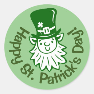 Leprechaun Portrait Classic Round Sticker