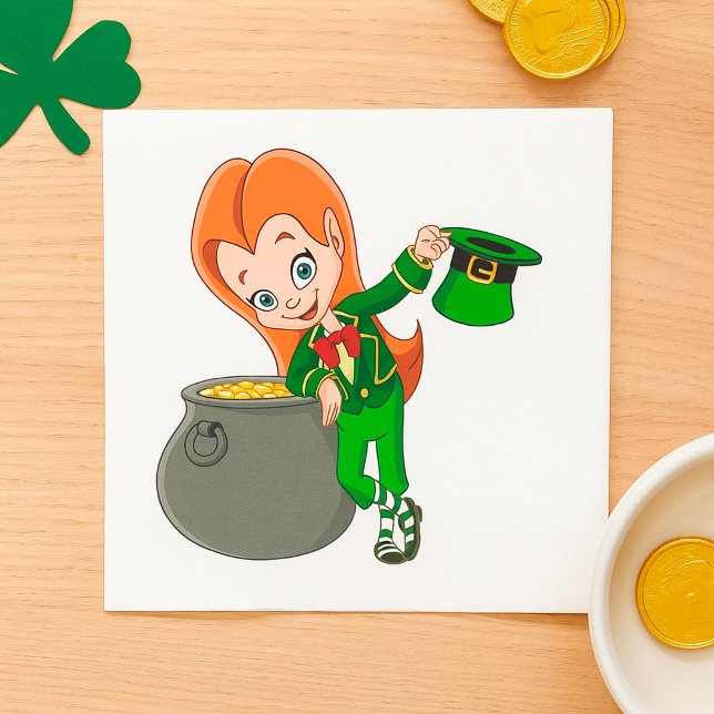 Leprechaun serviettes en papier pour filles (Créateur téléchargé)