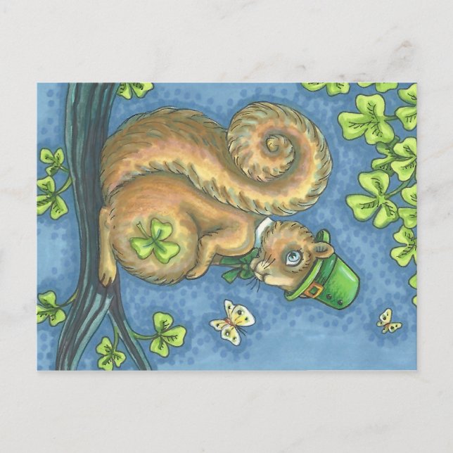 LEPRECHAUN SQUIRREL, ST. CARTE POSTALE JOUR DE PAT (Devant)
