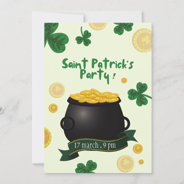 Leprechaun St.Patrick's Day Party Invitation (Devant)