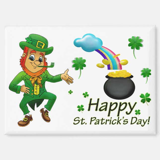 Leprechaun With Rainbow Magnet (Recto)