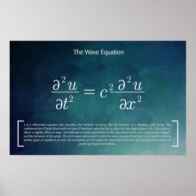 L'équation de la vague - Poster des mathématiques (Devant)
