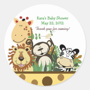 L'ÉQUIPAGE ZOO (JAUNE) Sticker Faveur Personnalisé