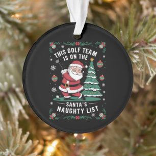L'Équipe De Golf Est Sur Père Noël Naughty List Xm
