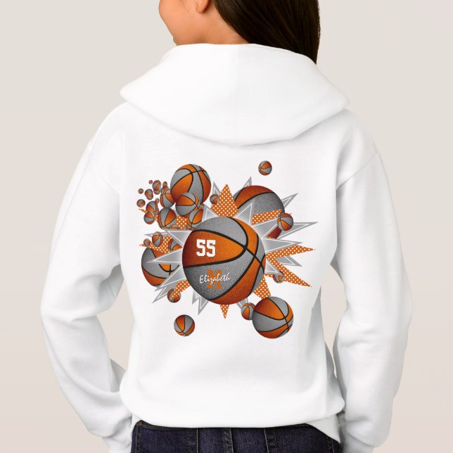 L'équipe de la fille orange gris couleurs basketba (Dos)