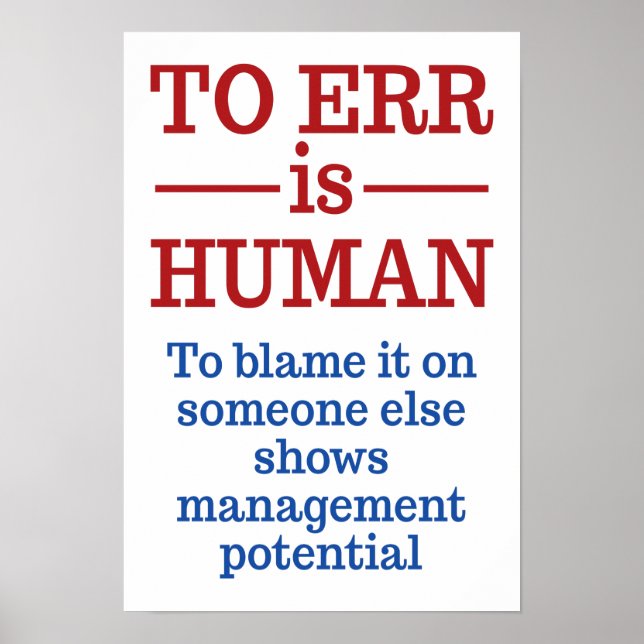 "L'erreur est humaine" poster 5 (Devant)
