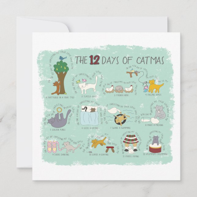 Les 12 Jours de Noël en Monnaie Photo Carte de Noë (Devant)