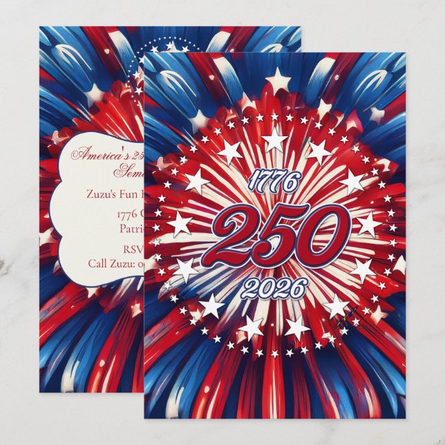 Les 250 ans d'Amérique 1776-2026 Feux d'artifice R (Devant / Derrière)