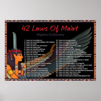 Les 42 Lois De Maat - Affiche De Confessions Négat