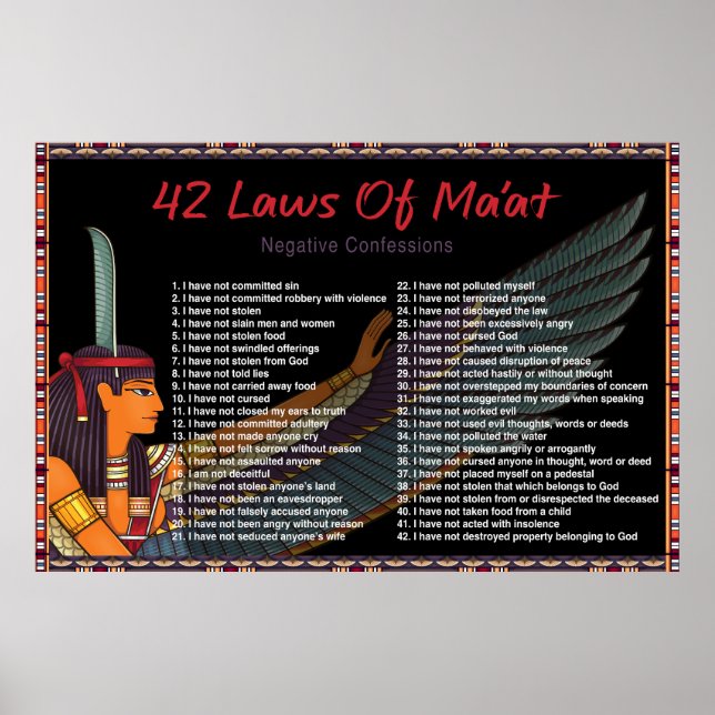 Les 42 Lois De Maat - Affiche De Confessions Négat (Devant)