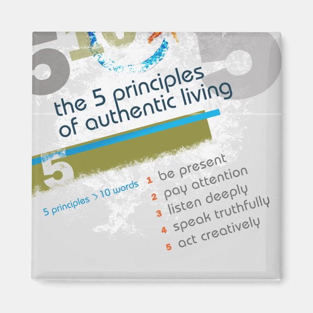 Les 5 principes d'une vie authentique - aimant (Devant)