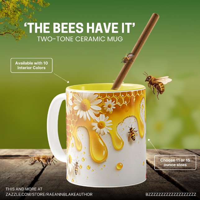 "Les abeilles l'ont" Mug en céramique bicolore (Créateur téléchargé)