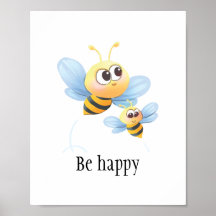 Les abeilles mignonnes être une affiche murale joy