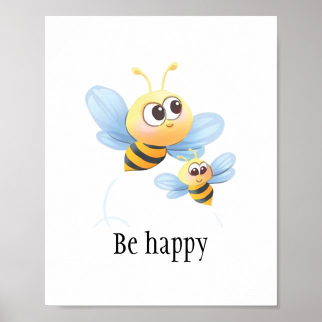 Les abeilles mignonnes être une affiche murale joy (Devant)
