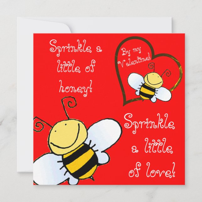 Les Abeilles mignonnes Soyez Ma Carte Rouge Valent (Devant)