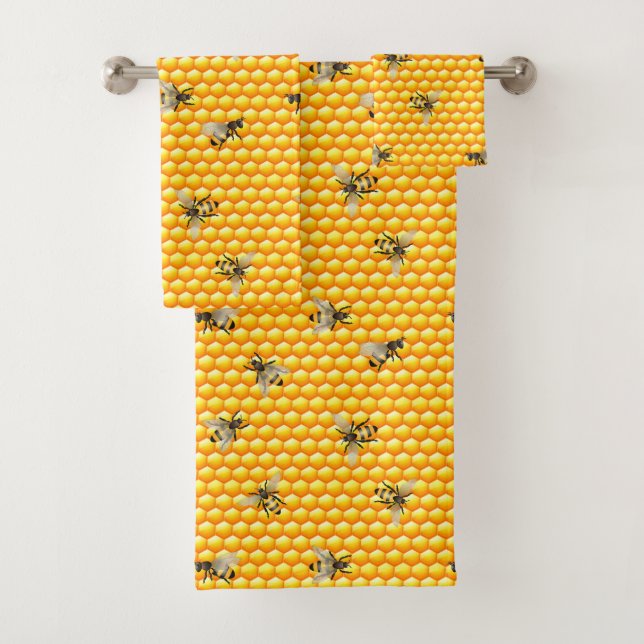 Les abeilles sur Honeypeb Ensemble de serviettes d (En situation)