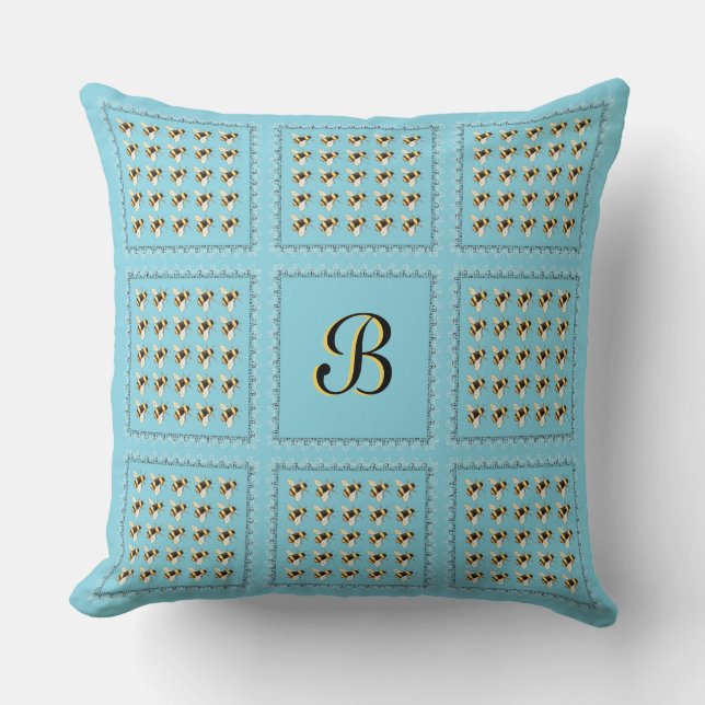Les abeilles sur le coussin initial bleu (Recto)