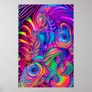 Les affiches d'art mural psychédélique sont Super