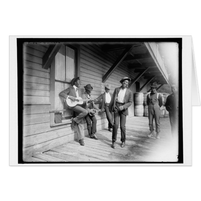 Les Afro-Américains attendent le bateau c1902 (Devant horizontal)