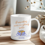Les amateurs de crêpes personnalisées Mug Amusants<br><div class="desc">Commencez votre journée avec un sourire avec cette tasse personnalisée à thème crêpes, idéale pour les amateurs de petit-déjeuner et de brunch. Doté d'une charmante cheminée à la main, de crêpes au sirop et de teintes chaudes orange et bleu vif, ce design est à la fois ludique et élégant. Idéal...</div>