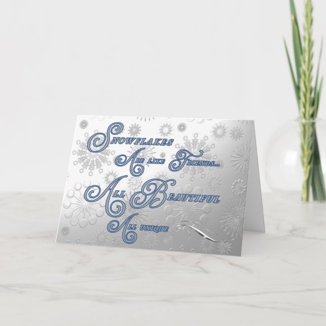 Les Amis Comme La Carte De Vacances Snowflakes (Devant)