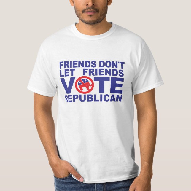 Les amis ne laissent pas les amis voter T-shirt ré (Devant)