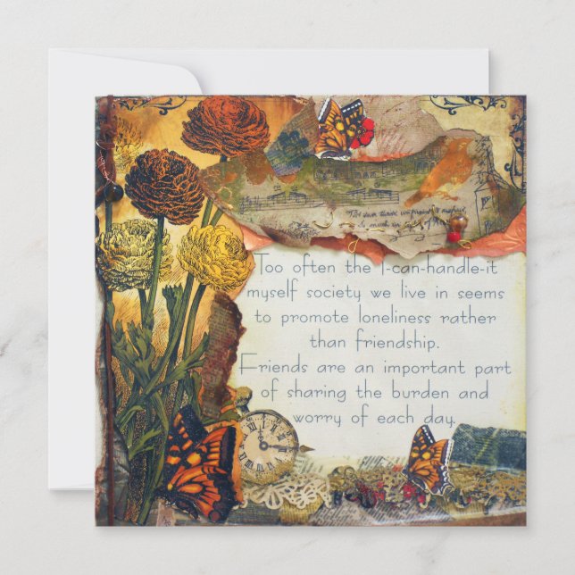 Les amis sont importants collage d'art médiatique  (Devant)