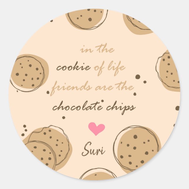 Les amis sont le chocolat Chips of Life Sticker (Devant)