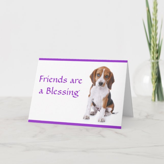 Les amis sont une carte de Chien Chien Beagle Béné (Devant)