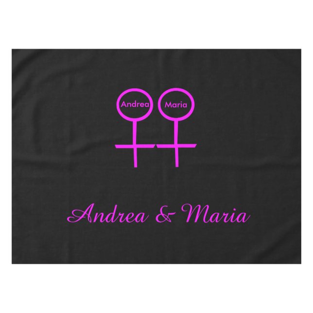 Les amoureux lesbiennes Nappe personnalisable (Devant (Horizontal))