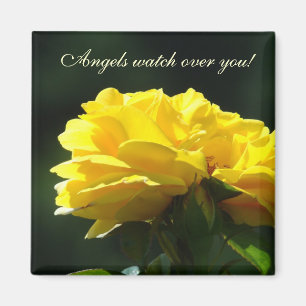 Les anges veillent sur vous ! aimant Fleurs Rose J