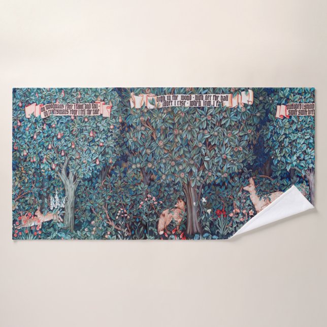 Les animaux dans la forêt, William Morris (Serviette de bain)