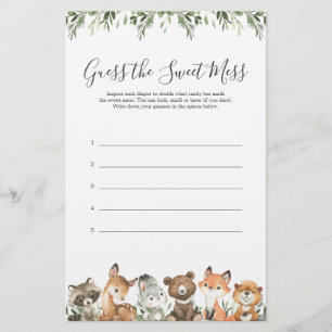 Les Animaux De Bois Baby shower Devinez Le Mess Do