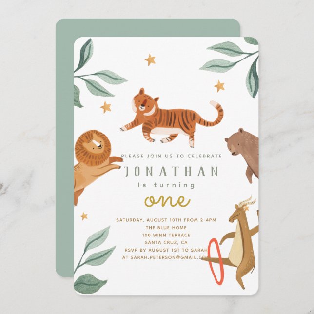 Les animaux de la forêt d'aquarelle font un annive (Devant / Derrière)