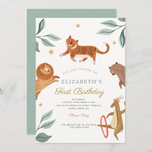 Les animaux de la forêt d'aquarelle font un annive