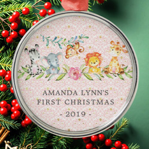 Les animaux de la jungle Premier ornement de Noël