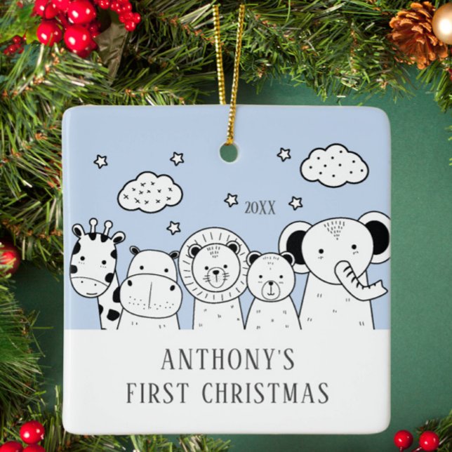 Les animaux de la jungle Premier ornement de Noël  (Créateur téléchargé)
