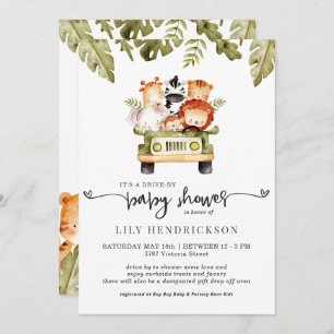 Les animaux de Safari mignons   Baby shower Drive-