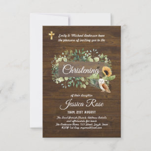 Les animaux des bois Christening Invitation Baptêm