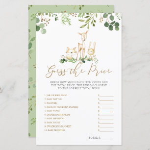 Les animaux des bois devinent le jeu du Baby showe