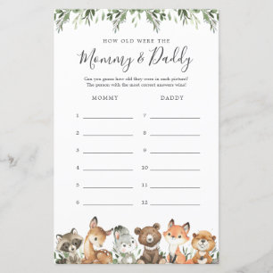 Les animaux des bois : Quel âge avaient la maman e