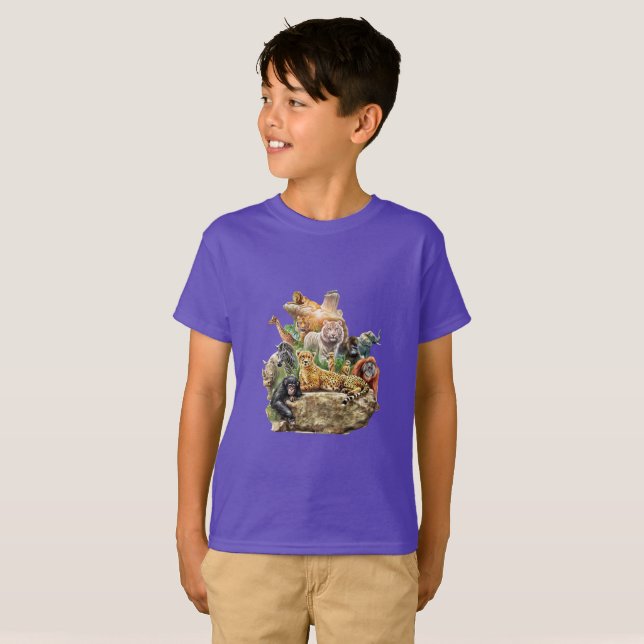 Les animaux garent les enfants t-shirt pour garçon (Devant entier)