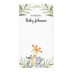 Les animaux mignons safari baby shower étiquettes