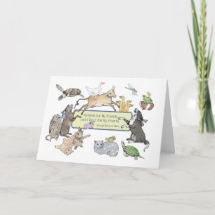 Les animaux sont mes amis Carte de voeux pliée