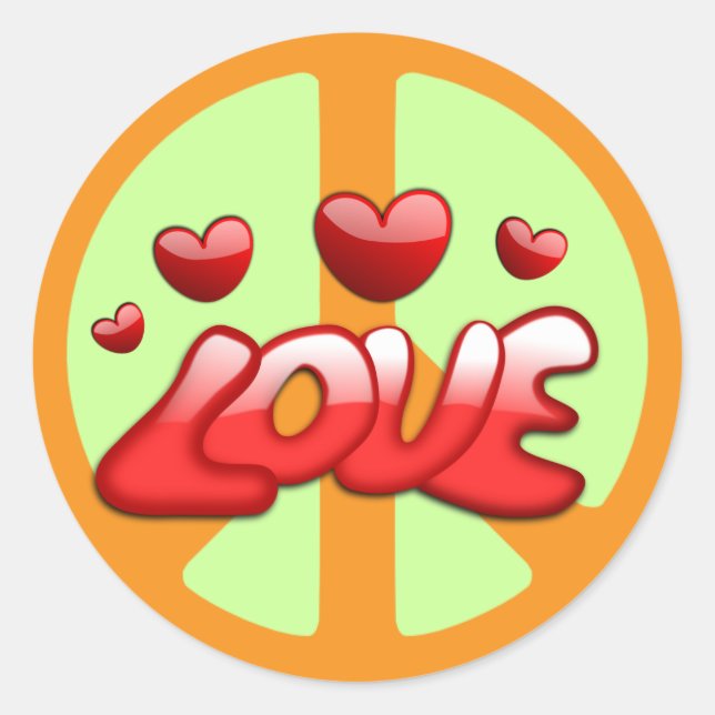 Les années 60 : Sticker Paix et Amour (Devant)